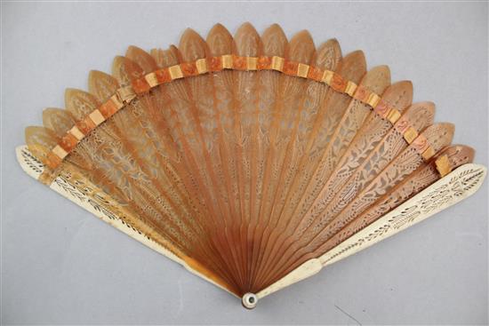 A collection of nine Victorian fans, largest 13.5in. incl. hanging loop